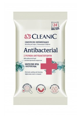 Chusteczki odświeżające CLEANIC Antybacterial, 24szt.