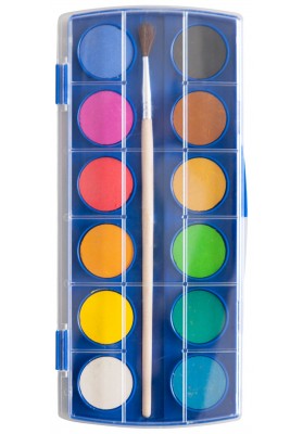 Farby akwarelowe keyroad, zawieszka, z pędzelkiem, 12 kolorów
