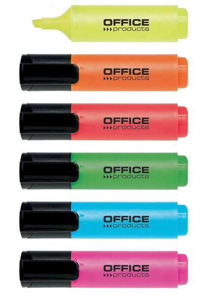 Zakreślacz office products, 2-5mm (linia), 6szt., mix kolorów