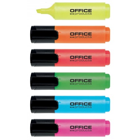 Zakreślacz OFFICE PRODUCTS, 2-5mm (linia), 6szt., mix kolorów
