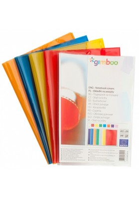 Okładka na zeszyt GIMBOO, krystaliczna, A5, 150mikr., mix kolorów
