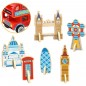 Tooky toy drewniana zabawka autobus london bus z pasażerami