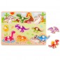 Tooky toy drewniane puzzle montessori układanka dinozaury kształty