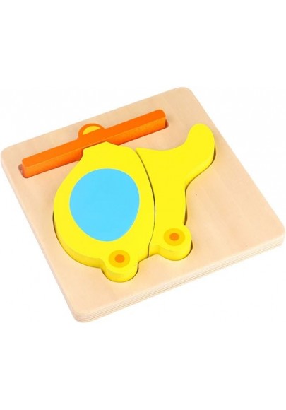 Tooky toy puzzle układanka montessori grube klocki helikopter 4 el.