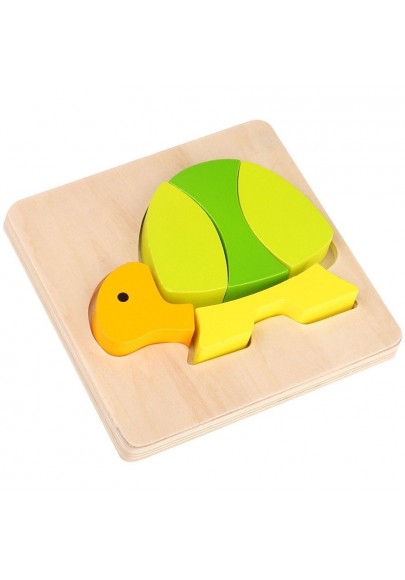 Tooky toy puzzle układanka montessori grube klocki żółw 5 el.