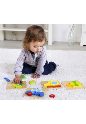 Tooky toy puzzle układanka montessori grube klocki żółw 5 el.