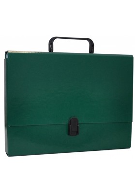 Teczka-pudełko OFFICE PRODUCTS, PP, A4/5cm, z rączką i zamkiem, zielona