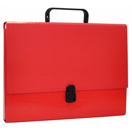 Teczka-pudełko OFFICE PRODUCTS, PP, A4/5cm, z rączką i zamkiem, czerwona