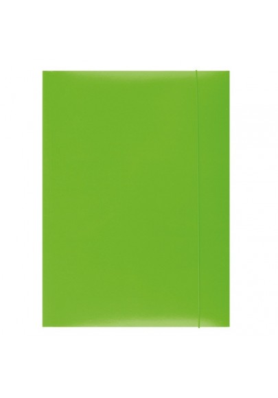 Teczka z gumką OFFICE PRODUCTS, karton, A4, 300gsm, 3-skrz., zielona