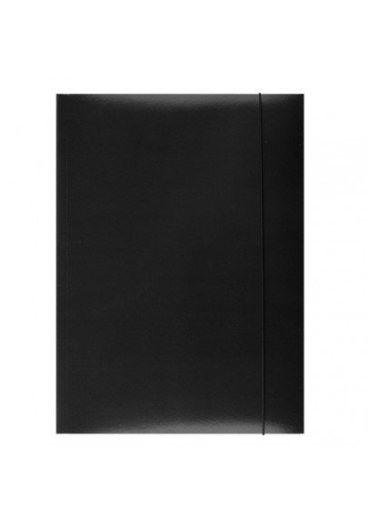 Teczka z gumką OFFICE PRODUCTS, karton, A4, 300gsm, 3-skrz., czarna