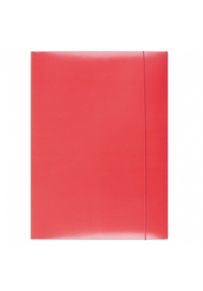 Teczka z gumką OFFICE PRODUCTS, karton/lakier, A4, 350gsm, 3-skrz., czerwona