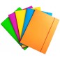 Teczka z gumką office products fluo, karton/lakier, a4, 300gsm, 3-skrz., mix kolorów - 25 szt