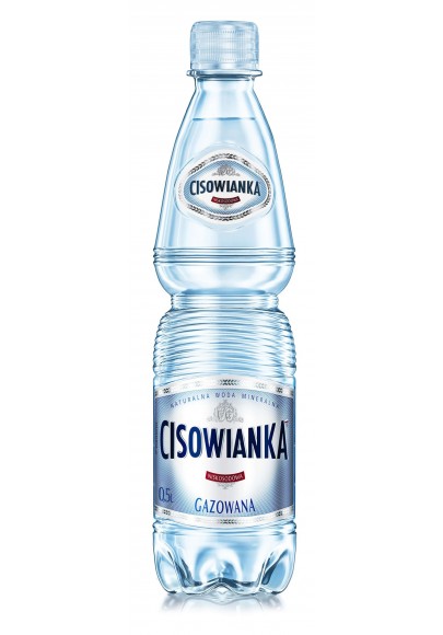 Woda cisowianka, gazowana, butelka plastikowa, 0,5l - 12 szt