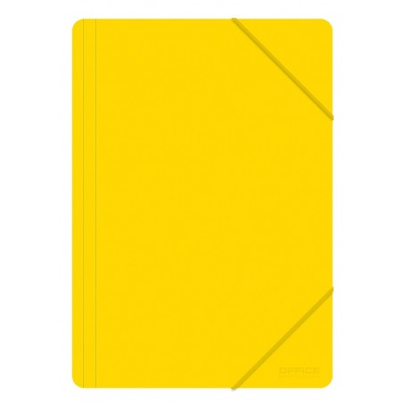 Teczka z gumką OFFICE PRODUCTS, A4, PP, 500mikr., 3-skrz., żółta