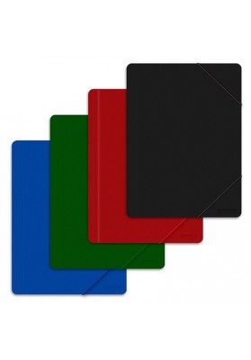 Teczka z gumką OFFICE PRODUCTS, A4, PP, 500mikr., 3-skrz., mix kolorów