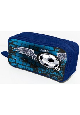 Piórnik-kosmetyczka DONAU Soccer Style, bez wyposażenia, 20x8x5,5cm, niebieski