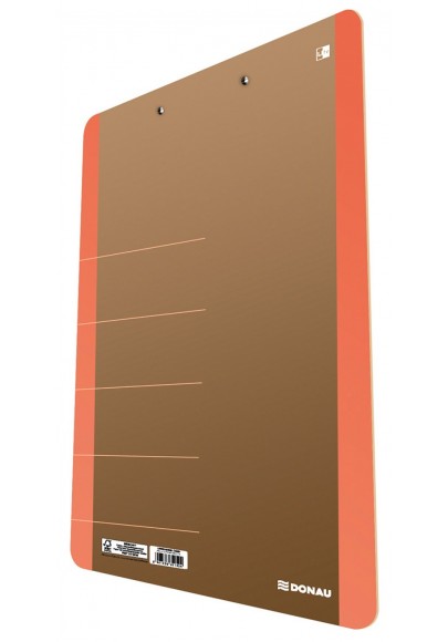 Clipboard donau life, karton, a4, z klipsem, pomarańczowy