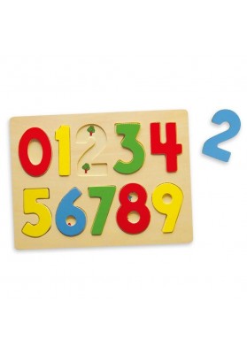 Puzzle Do Nauki Liczenia Drewniana Układanka Edukacyjna Cyferki 123 Viga Toys
