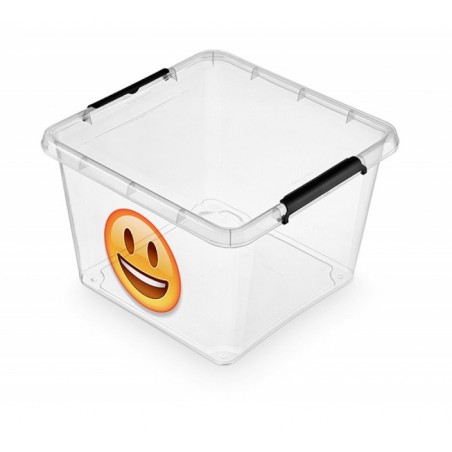 Pojemnik do przechowywania ORPLAST Simple Box EMOTIKON, 1-32l, (390 x 260 x 390mm), transparentny