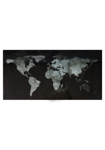 Tablica suchoś. -magn. SIGEL, (910 x 460 x 15mm), szklana, mapa świata, czarna