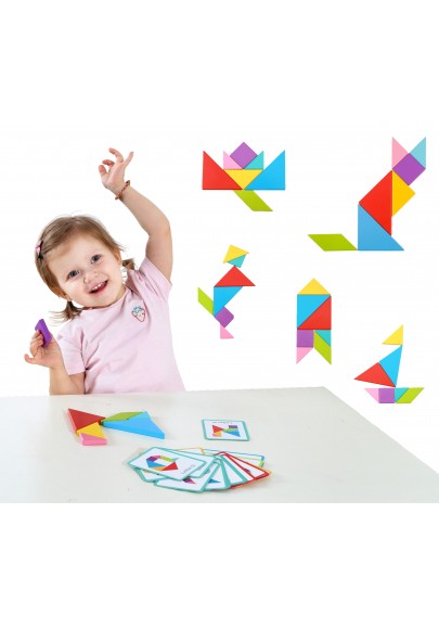 Tooky toy drewniane puzzle tangram układanka