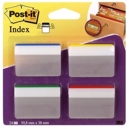 Zakładki indeksujące POST-IT® do archiwizacji (686-A1), PP, wygięte, 50,8x38mm, 4x6 kart., mix kolorów