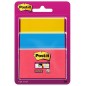 Karteczki samoprzylepne post-it® super sticky (3432ss3-byp-eu), 47,6x47,6mm, 3x45 kart., zawieszka, mix kolorów