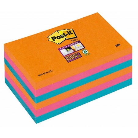 Karteczki samoprzylepne post-it® super sticky (655-6ss-eg), 127x76xmm, 6x90 kart., promienne kolory