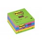 Karteczki samoprzylepne post-it® super sticky w linie (675 - 6ssuc), 100x100mm, 6x90 kart., neonowe