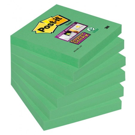 Karteczki samoprzylepne post-it® super sticky (654-6ss-aw), 76x76mm, 1x90 kartek, zielone