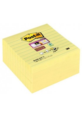 Karteczki samoprzylepne POST-IT® Super Sticky Z-Notes XL w linię (R440-SSCY), 101x101mm, 5x90 kart., żółte