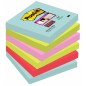 Karteczki samoprzylepne post-it® super sticky, (654-6ss-mia), 76x76mm, 6x90 kart., paleta miami