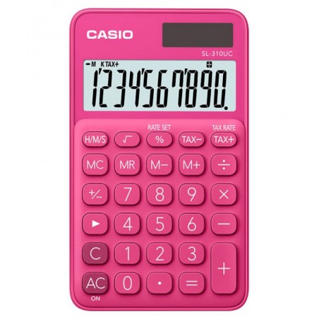 Kalkulator kieszonkowy casio sl-310uc-rd-box, 10-cyfrowy, 70x118mm, czerwony, box
