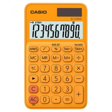 Kalkulator kieszonkowy casio sl-310uc-rg-box, 10-cyfrowy, 70x118, pomarańczowy, box