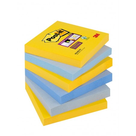 Karteczki samoprzylepne post-it® super sticky (654-6ss-ny), 76x76mm, 6x90 kart., new york
