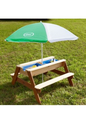 Axi stół piknikowy nick z ławką i parasolem oraz pojemnikami na wodę/piasek