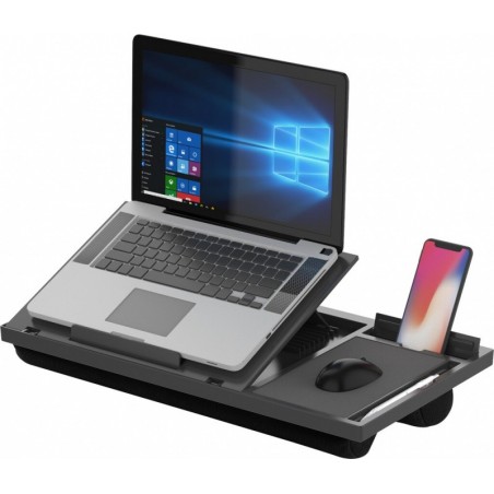 Podstawa pod laptopa z podkładką pod mysz q-connect, 51,8 x 28,1 x 5,9 cm, czarna