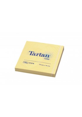Bloczek samoprzylepny TARTAN™ (07676), 76x76mm, 1x100 kart., żółty