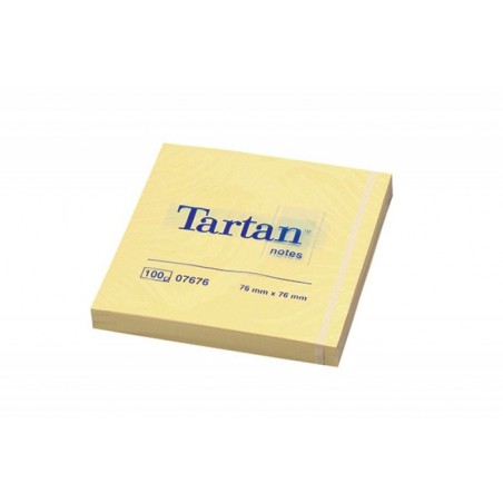 Bloczek samoprzylepny TARTAN™ (07676), 76x76mm, 1x100 kart., żółty