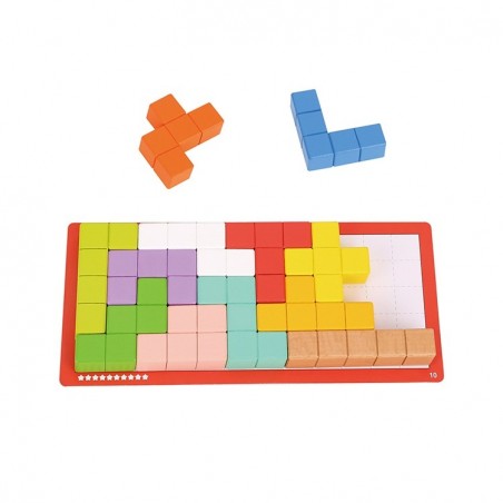 Tooky toy układanka klocki tetris 10 poziomów trudności 22 el.