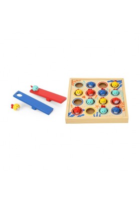 Tooky Toy Gra dla Dzieci Drewniany Stół Latające Rybki 19 el.