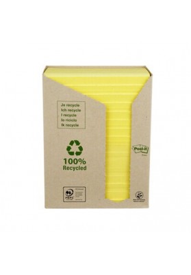 Karteczki samoprzylepne ekologiczne POST-IT® (655-1T), 16x100 kart., 76x127mm, żółte