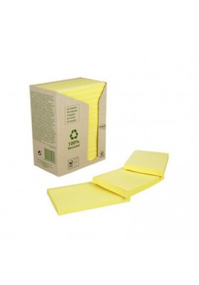 Karteczki samoprzylepne ekologiczne POST-IT® (655-1T), 16x100 kart., 76x127mm, żółte