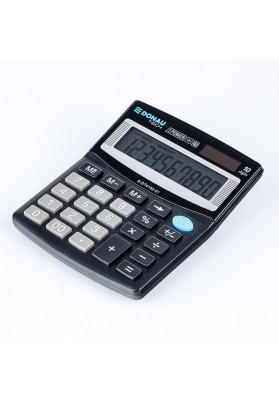 Kalkulator biurowy DONAU TECH, 10-cyfr. wyświetlacz, wym. 125x100x27 mm, czarny