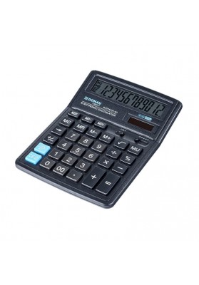 Kalkulator biurowy DONAU TECH, 12-cyfr. wyświetlacz, wym. 199x153x31 mm, czarny