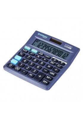 Kalkulator biurowy DONAU TECH, 12-cyfr. wyświetlacz, wym. 140x122x22 mm, czarny