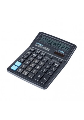 Kalkulator biurowy DONAU TECH, 14-cyfr. wyświetlacz, wym. 199x153x31 mm, czarny