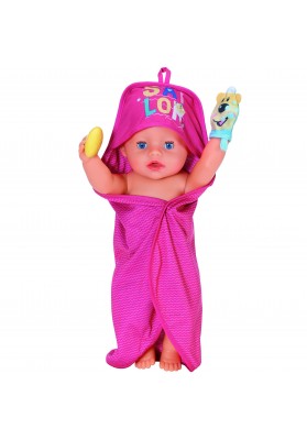 BABY BORN Różowy Zestaw Kąpielowy dla Lalki 43 cm Ręcznik Mydło Gąbka
