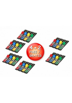 Zestaw promocyjny zakładek POST-IT® (683-4), PP, 12x43mm, 4+2x35 kart., mix kolorów, 2 GRATIS