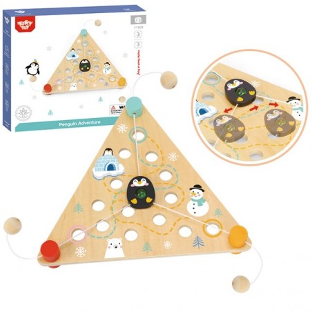 Tooky toy drewniana gra zręcznościowa dla dzieci pingwinek